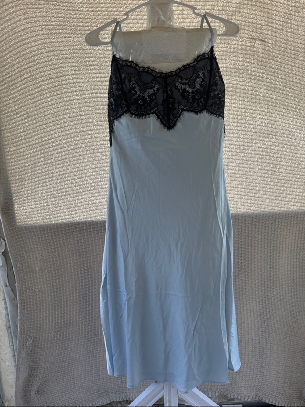 wild fable Light Blue Slip Dress with Black Lace Bust